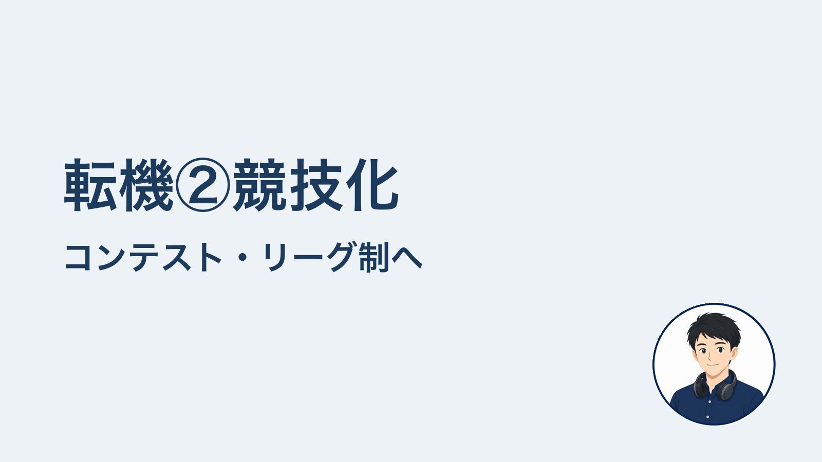 転機②競技化　コンテスト・リーグ制へ