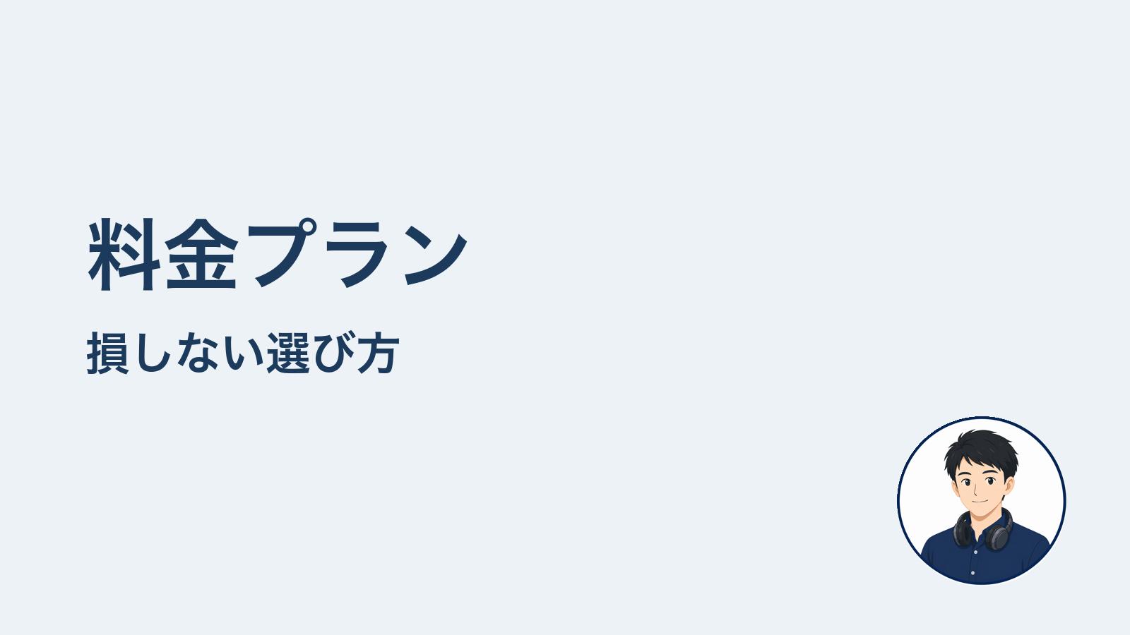料金プラン　損しない選び方