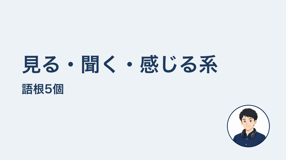 見る聞く感じる系の語根5個