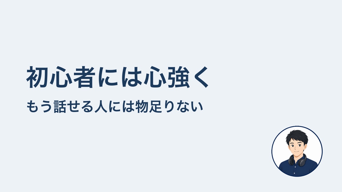 初心者には心強く　もう話せる人には物足りない